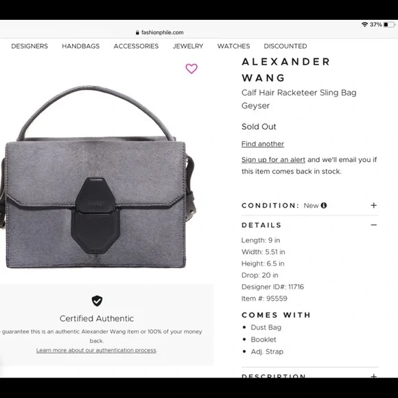 Alexander Wang rare Racketeer gray calf hair bag - Picture 3 of 15